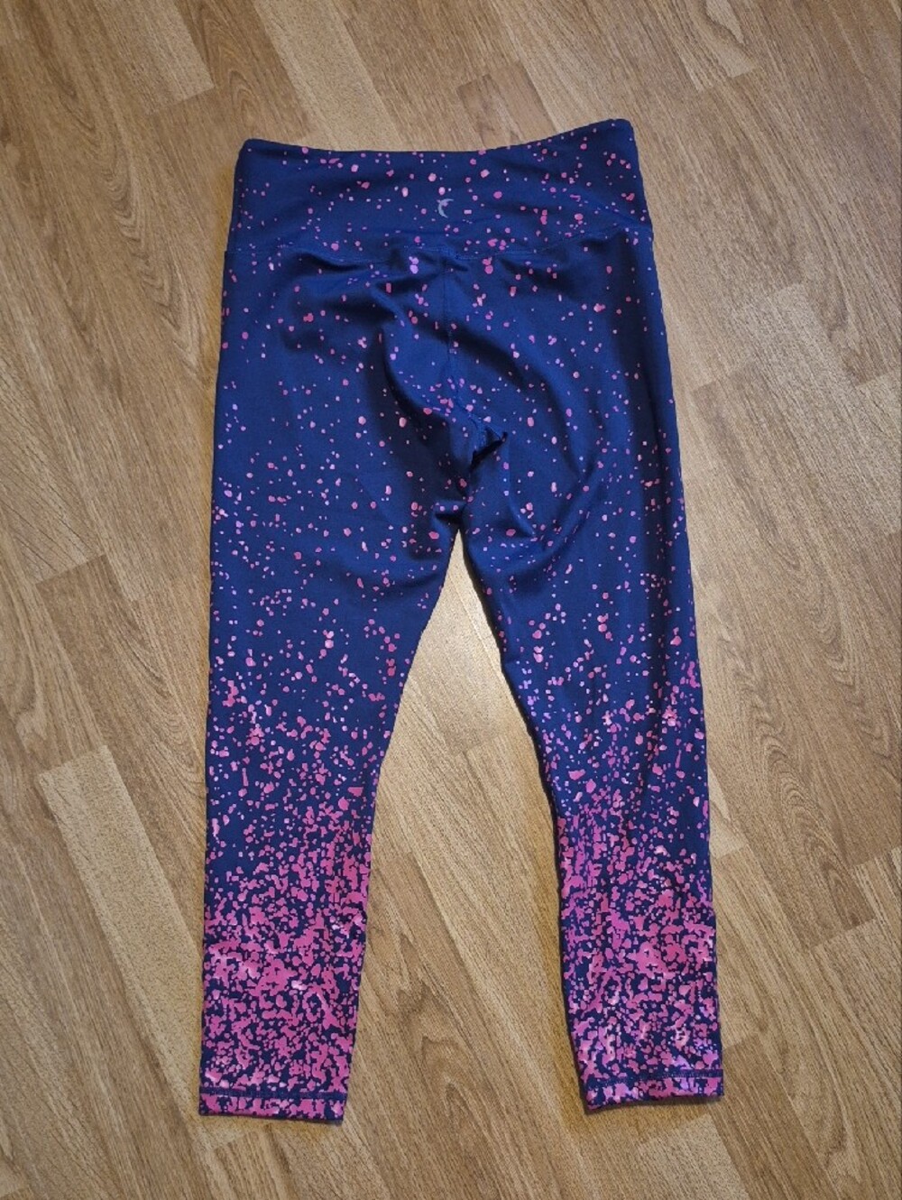 ZYIA Navy Leggings with Pink Speckle Print - Picture 3 of 5